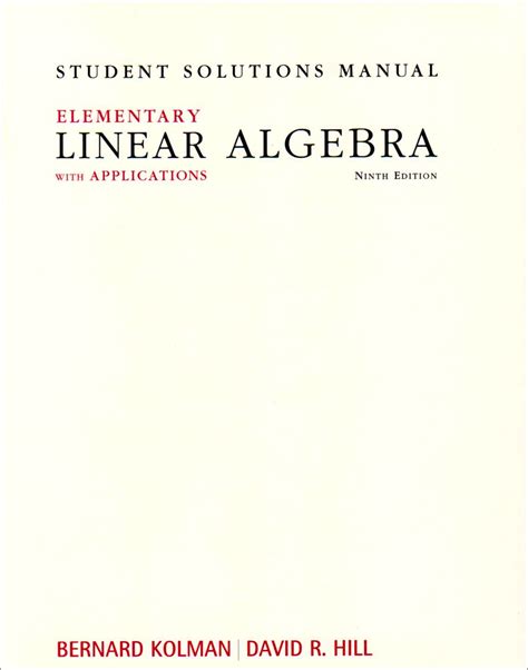 Linear Algebra With Applications 8 Edition Kolman Solutions PDF