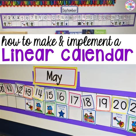 Linear Calendar Pocket Chart