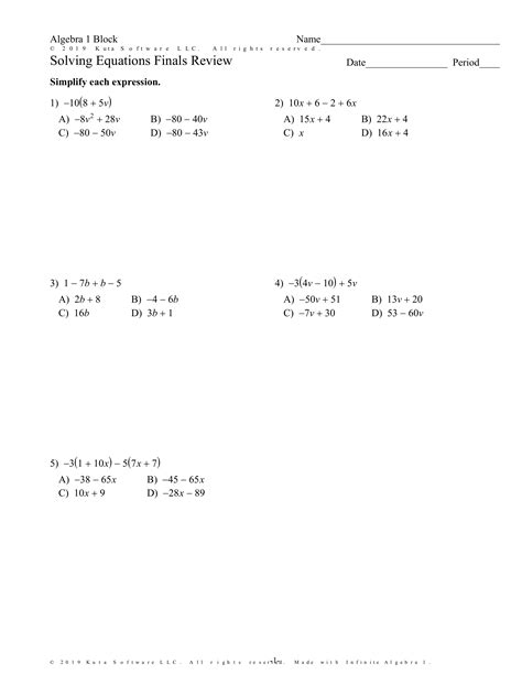 Linear Equation Multiple Choice Questions With Answers PDF