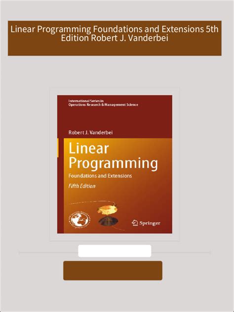 Linear Programming Foundations Extensions Solutions Manual Reader