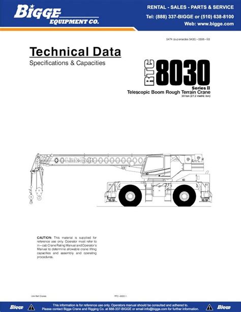 Link Belt Rtc8030 Specifications And Capacities 114391 PDF PDF