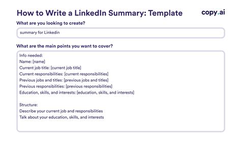 Linkedin About Section Template