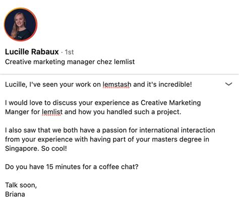 Linkedin Cold Message Template