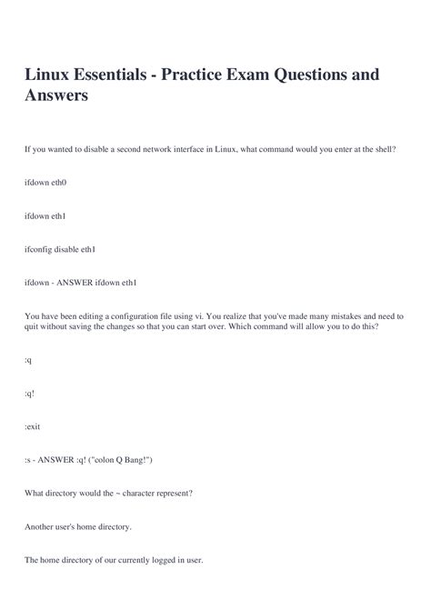 Linux Exam Questions With Answer 050 721 PDF