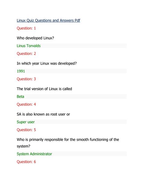 Linux Exam Questions With Answer 050 721 PDF