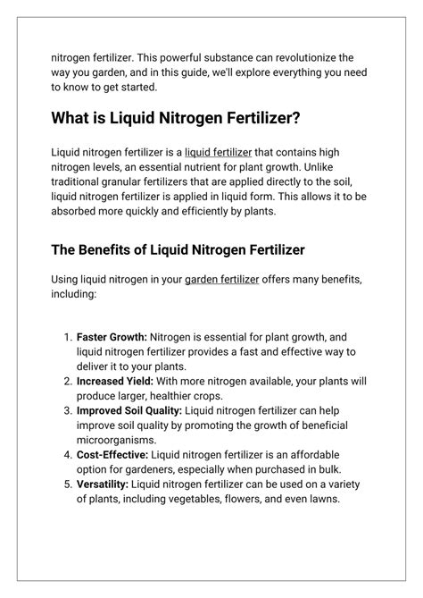 Liquid Nitrogen Fertilizer: A Guide to N2O