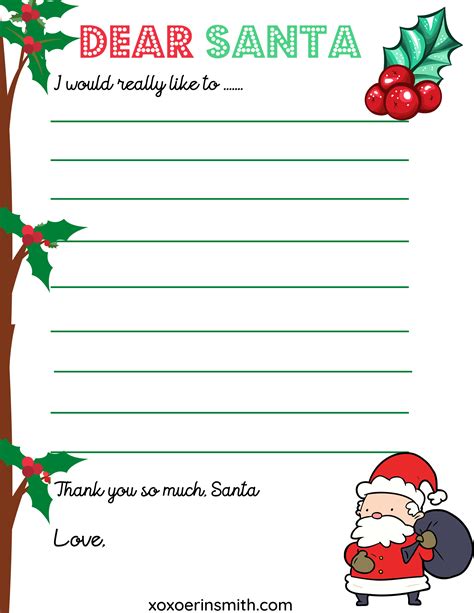 List For Santa Printable Free