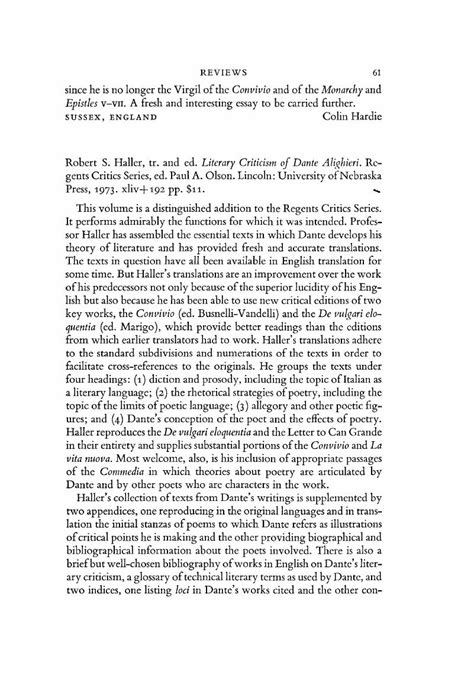 Literary Criticism of Dante Alighieri Regents Critics Kindle Editon