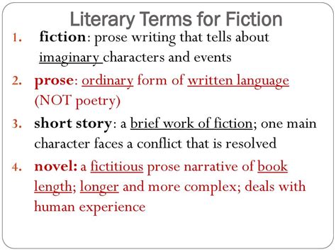 Literary Terms in Fiction and Prose Doc