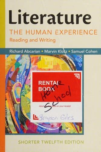 Literature Reading And Writing The Human Experience Epub