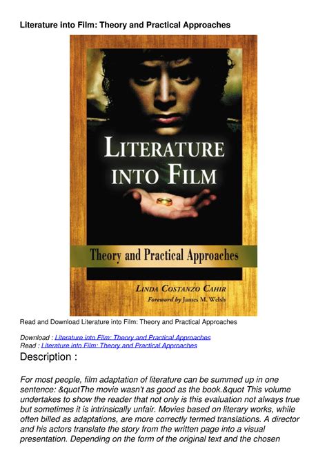 Literature.into.Film.Theory.and.Practical.Approaches Ebook Kindle Editon