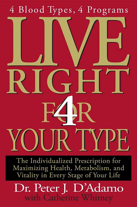 Live Right 4 Your Type 4 Blood Types 4 Program The Individualized Prescription for Maximizing Health Metabolism and Vitality in Every Stage of Your Life Kindle Editon