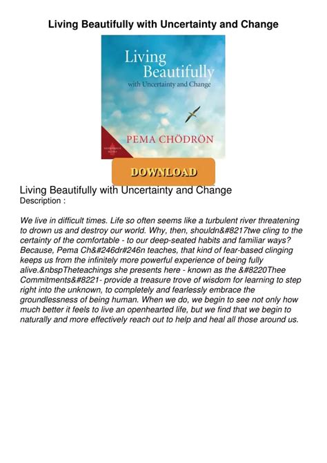 Living Beautifully With Uncertainty And Change Kindle Editon