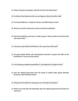 Living Constitution Section Quiz Answer Key Doc