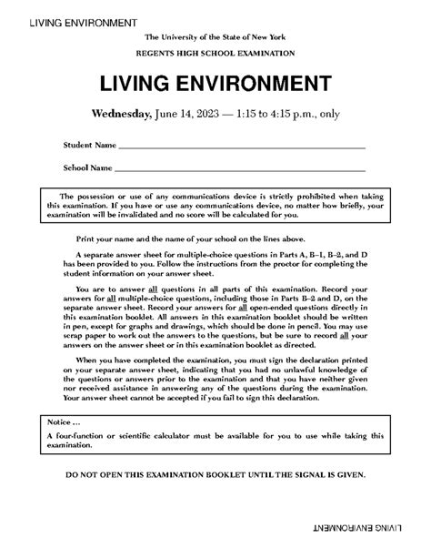 Living Environment June 2014 Answers PDF