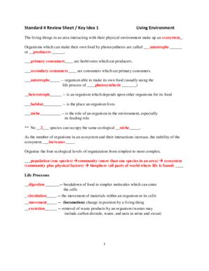 Living Environment Standard 4 Review Sheet Answers PDF