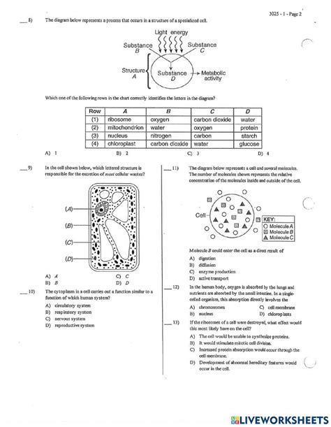 Living Environment Topic 1 Answers Doc