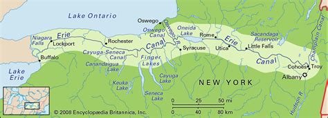 Locate the Erie Canal on a Map