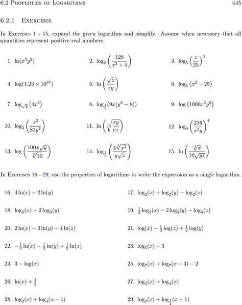 Log Properties Answer Key Epub