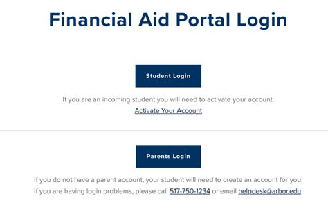 Log in to your financial aid portal: