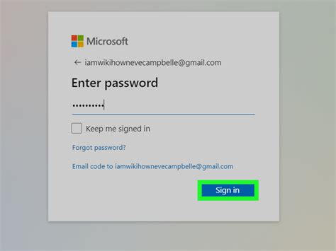 Log into your Microsoft account: