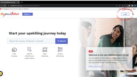 Logging into the SkillsFuture Portal