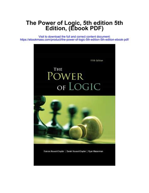 Logic 5th Edition Answer Key Ebook PDF