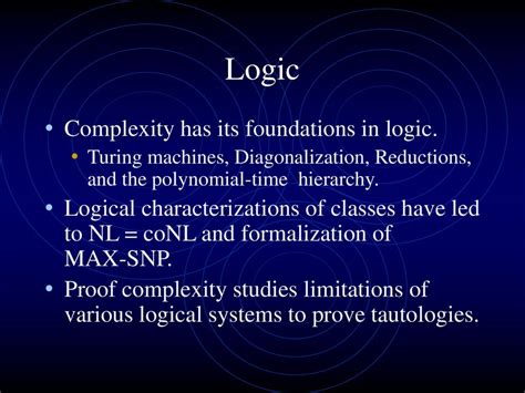 Logic and Complexity Doc