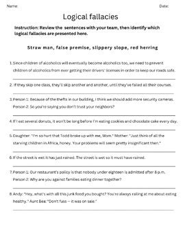 Logical Fallacies Exercise Answer Key Reader