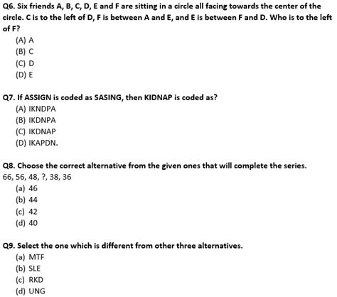 Logical Reasoning Questions And Answers For Mca Doc