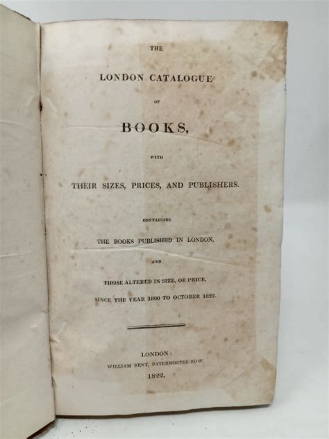 London Catalogue of Books; Published in Great Britain Doc