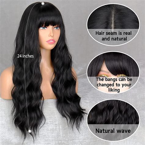 Long, Black Hair Wigs with Bangs: Transform Your Look