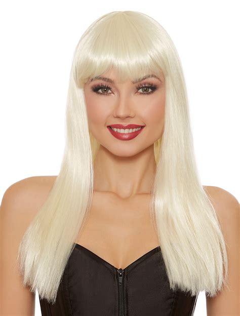 Long, blonde wigs: