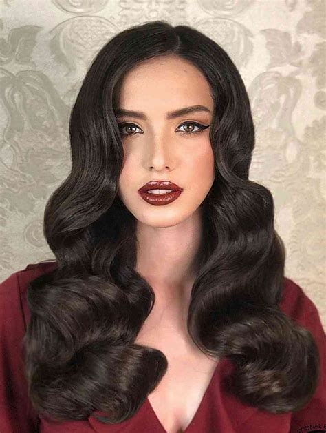 Long Black Wig Without Bangs Synthetic Wig Face-Framing Wigs Long Curly Wigs