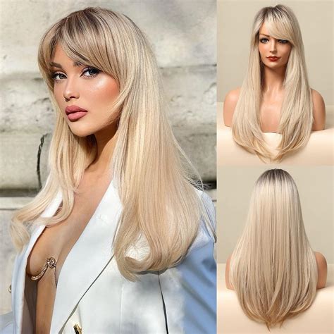 Long Blonde Wig Synthetic Without Bangs Wig #2025 VS Fabulous Long Straight Wigs