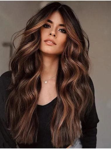 Long Brown Hair Wig Lace Front Wig Without Bangs Synthetic Long Wigs