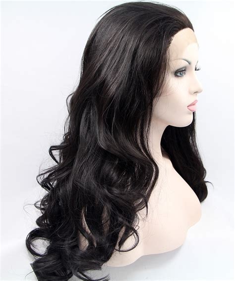 Long Brown Hair Wig Wavy Synthetic Lace Front Wig Discount Long Wigs