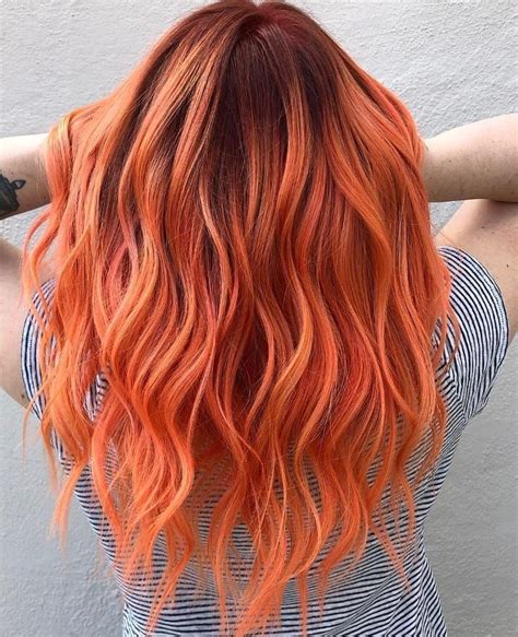 Long Carrot-Colored Hair: