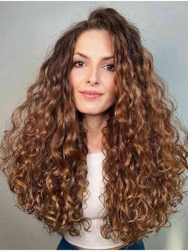 Long Curly Wigs Lace Front Brown Synthetic Without Bangs Luscious Curls Wigs