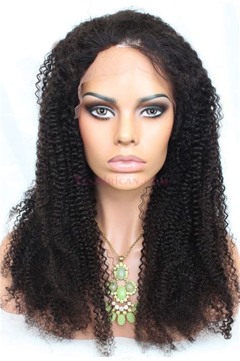 Long Kinky Curly Wigs Afro Indian Remy Hair Without Bangs