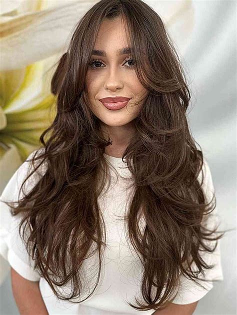 Long Layered Wigs Suitable Lace Front Synthetic Brown Wigs Wavy Long Shag Wigs