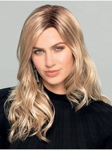 Long Monofilament Blonde Wavy Without Bangs Modern Synthetic Wigs