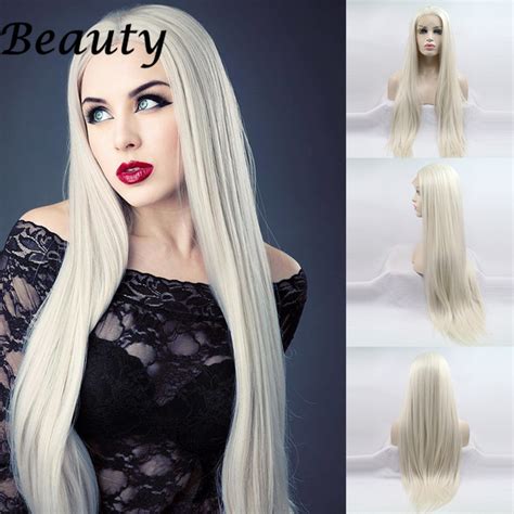 Long Straight Wigs for Women Synthetic Light Blonde Wig