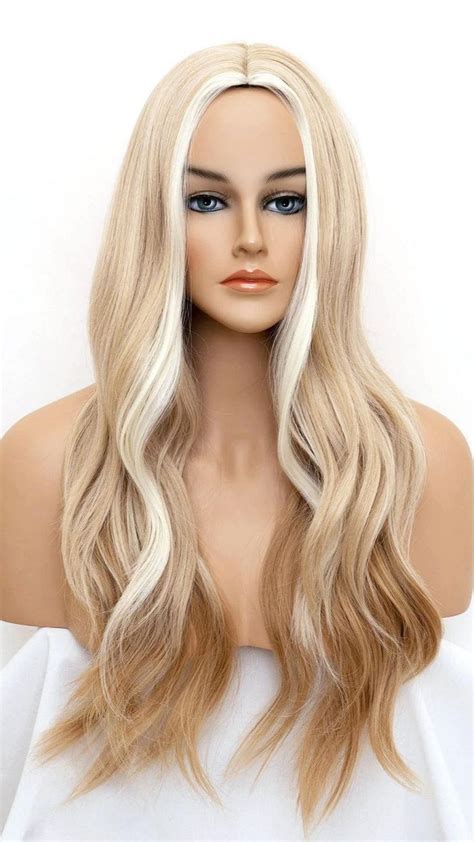 Long Wavy Blonde Monofilament Layered Synthetic Hair Wigs