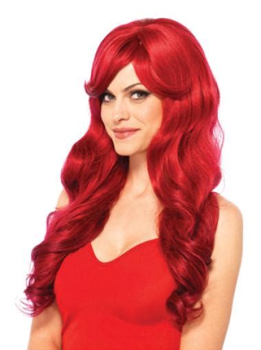 Long Wavy Capless Synthetic Red Wigs