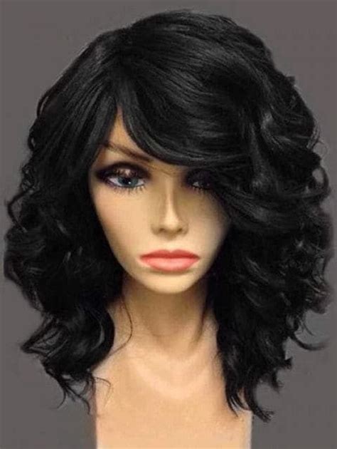 Long Wigs With Bangs Lace Front Wavy Online