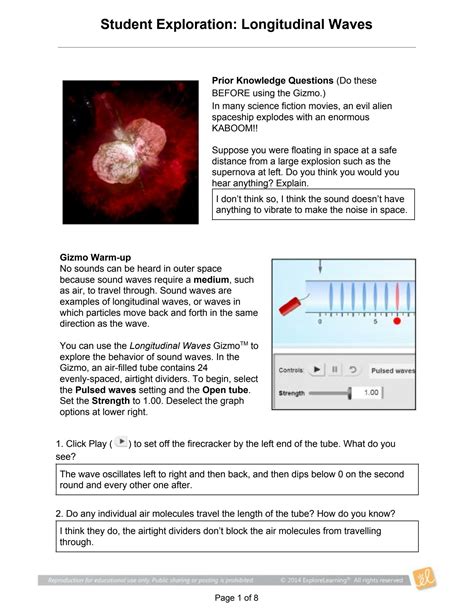 Longitudinal Waves Answer Key PDF