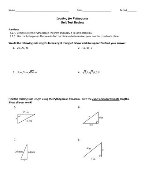 Looking For Pythagoras Unit Test Answers Epub