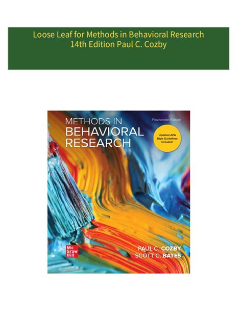 Loose Leaf for Methods in Behavioral Research Reader