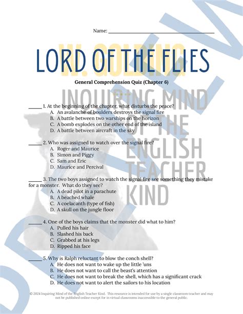 Lord Of The Flies Chapter 6 Questions And Answers Kindle Editon